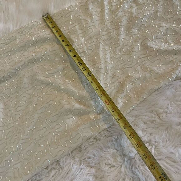 Laurence Kazar Ivory Silk Beaded dress with gold and red beaded trims SZM - Picture 9 of 11